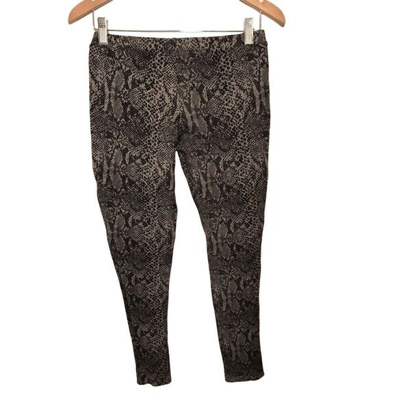 Joie Pull On Pants Womens Snakeskin Print Leggings Skinny Black Grey Size Medium - Picture 2 of 8